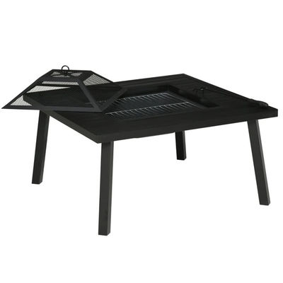 Relajarse en estilo cuadrado cerámica de madera que quema la mesa de fuego pozo para el patio trasero jardín de acampada
