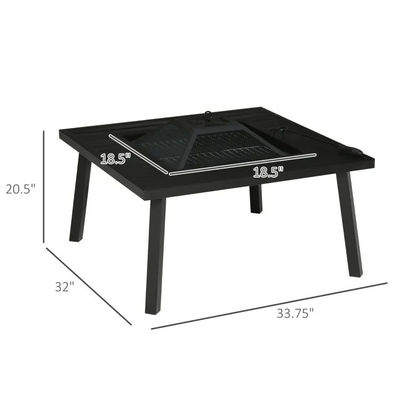 Relajarse en estilo cuadrado cerámica de madera que quema la mesa de fuego pozo para el patio trasero jardín de acampada