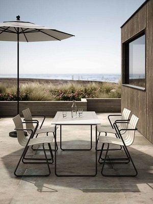 Relájese con estilo con AJUNION Steel Outdoor Dining Set Silla de patio y sillón de jardín