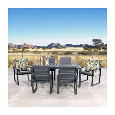 Envases incluidos AJUNION Muebles de comedor al aire libre de aluminio y metal para 6 personas