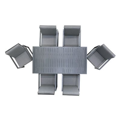Envases incluidos AJUNION Muebles de comedor al aire libre de aluminio y metal para 6 personas