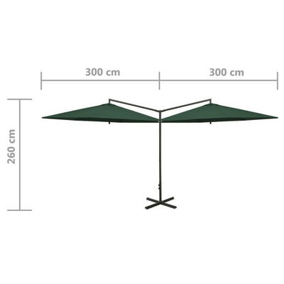 Tejido de metal Restaurante al aire libre Hotel Patio Cafetería Jardín Impermeable Colgante Plátano Doble Parasole Paraguas