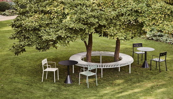 Y Embalaje de correo Conjunto de jardín minimalista Muebles al aire libre Banquillo de parque Patio Banquillo de acero
