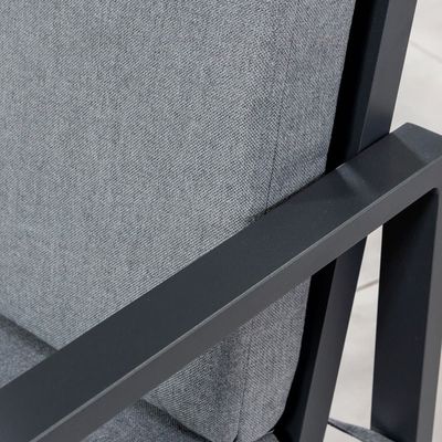 Mesa de comedor al aire libre de altura ajustable con sillón AJUNION Modern Aluminio Patio Set