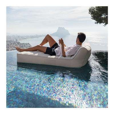 Sillón de piscina al aire libre con cama de agua Bolso de frijoles Sofá cama de aire 160cm L x 90cm W Durable