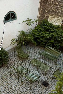 Muebles de exterior de metal para el patio del patio del patio Minimalista silla de salón de acero para el jardín