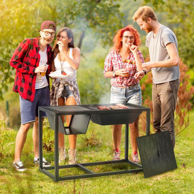 Jardín al aire libre 4 en 1 Fuego de madera de metal Fuego de hielo Frío de cubo Frío de carbón Grill de barbacoa