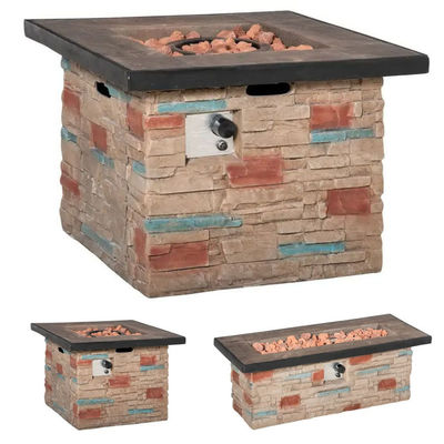 Jardín exterior patio jardín camping gas propano Fuego de la mesa de pozo con piedra de borde falso