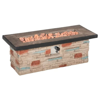 Jardín exterior patio jardín camping gas propano Fuego de la mesa de pozo con piedra de borde falso