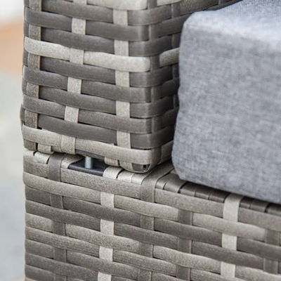 Cuadro de tubo de acero 5 piezas Muebles de patio al aire libre con sillas de ratán PE y ottomanes