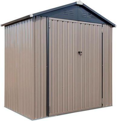 Tipo de acero de almacenamiento de metal para el patio trasero AJUNION 6x4 Outside Galvanized House