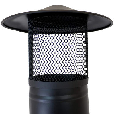 Patio al aire libre patio trasero jardín acampada acero chimenea de leña con gorra de lluvia poker negro