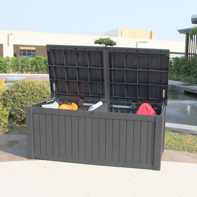 Contenedor de almacenamiento de herramientas de resina de plástico resistente al agua para exteriores para acampar y patio
