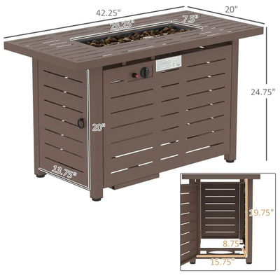 Compuesto exterior patio interior jardín rectangular gas de propano Fuego de la Fosa de la Mesa sin humo
