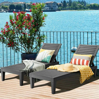 Muebles para el exterior Cama de sol para piscina silla de plástico apilada