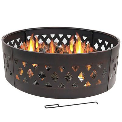 Patio al aire libre Jardín Fuego de campamento Fuego Pit Anillo con Poker 360 grados redondo