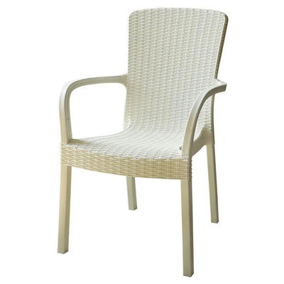 Ocio al aire libre Silla de plástico apilable con respaldo alto para Villa Patio Jardín Cafetería