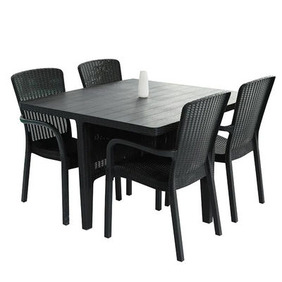 Ocio al aire libre Silla de plástico apilable con respaldo alto para Villa Patio Jardín Cafetería