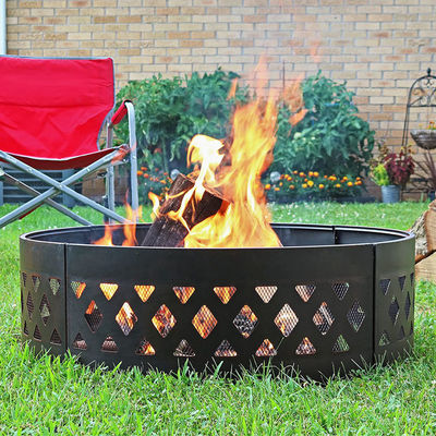 Patio al aire libre Jardín Fuego de campamento Fuego Pit Anillo con Poker 360 grados redondo