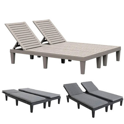 Silla de tumbona ajustable y apilada de plástico para piscina de hotel en la playa exterior