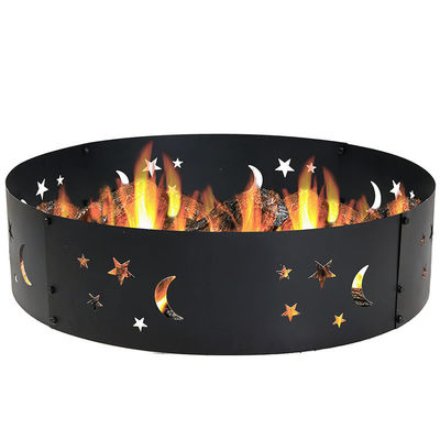 Patio al aire libre Fuego negro Camping 360 grados redondo de trabajo pesado portátil chimenea de leña con póquer