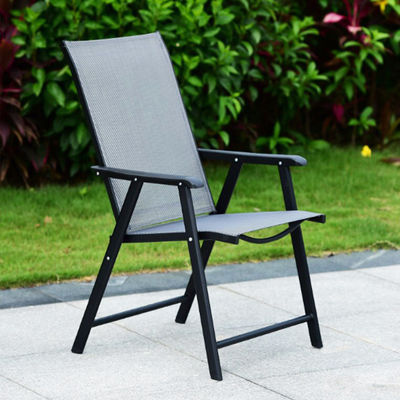 Café al aire libre Jardín Balcón Patio Playa Silla plegable de hierro metálico con paquete de correo