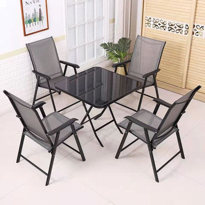 Café al aire libre Jardín Balcón Patio Playa Silla plegable de hierro metálico con paquete de correo