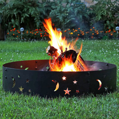 Patio al aire libre Fuego negro Camping 360 grados redondo de trabajo pesado portátil chimenea de leña con póquer