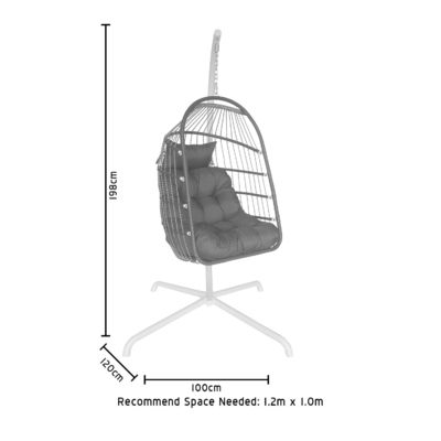 Muebles de exterior Patio Swing Silla colgante de huevo con marco de acero y diseño de tejido de cuerda