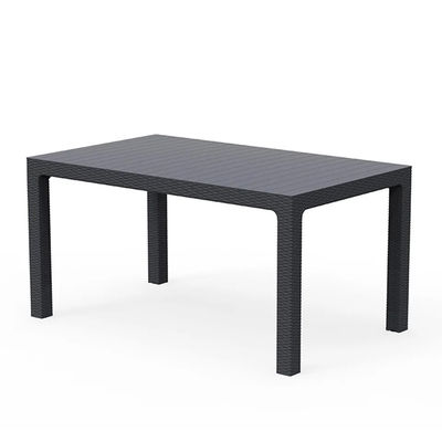 Logotipo personalizado de mesa y silla de comedor de rattan de plástico nórdico para ocio diseño apilable