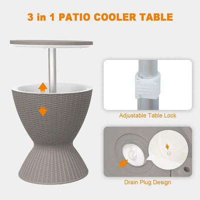 Refrigerador de hielo versátil elevador de mesa para acampar al aire libre picnic en la playa café Bistro jardín