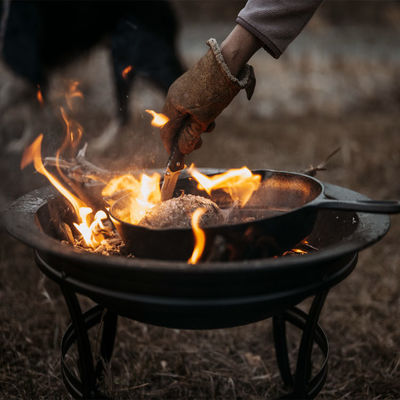 Cuarto trasero Jardín de campamento Fuego de leña Carbón de barbacoa Parrilla Fuego Pit Bowl con logotipo personalizado