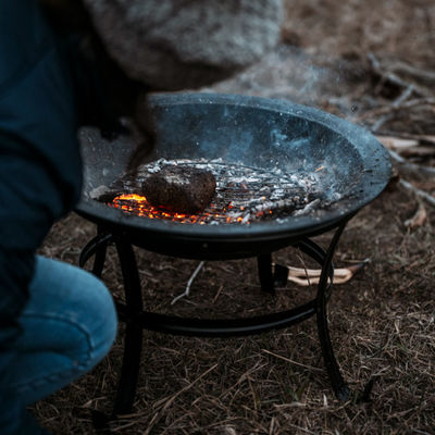 Cuarto trasero Jardín de campamento Fuego de leña Carbón de barbacoa Parrilla Fuego Pit Bowl con logotipo personalizado