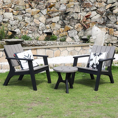 Conjunto de mesa y silla de madera de plástico para patio exterior nórdico jardín balcón restaurante café