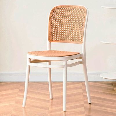 Silla de comedor de ratan de plástico para jardín al aire libre