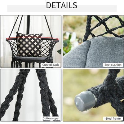 Muebles para exteriores Macrame Cordón de algodón hamaca Sombreras de sillas para interiores y exteriores