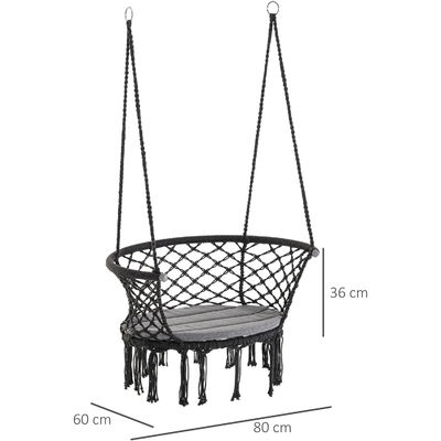 Muebles para exteriores Macrame Cordón de algodón hamaca Sombreras de sillas para interiores y exteriores