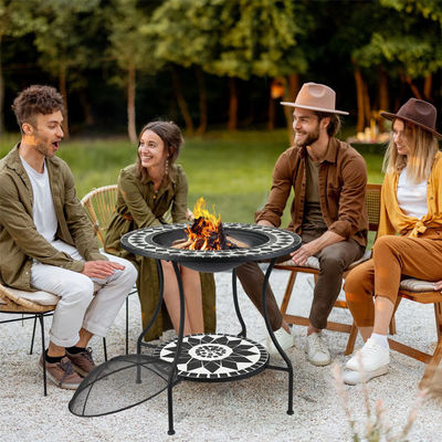 Fuego de jardín al aire libre Camping Fuego de leña con cubo de hielo y hoguera de mosaico