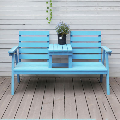 Jardín exterior de madera maciza silla doble banco con mesa Disfrute de su patio con estilo
