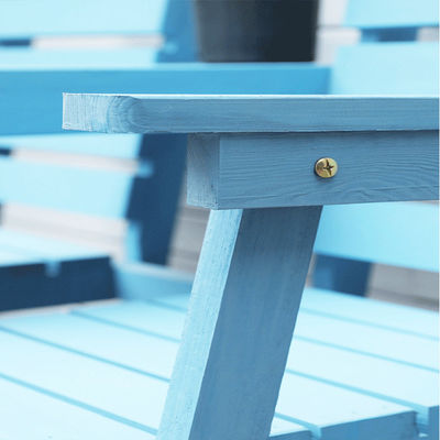 Jardín exterior de madera maciza silla doble banco con mesa Disfrute de su patio con estilo