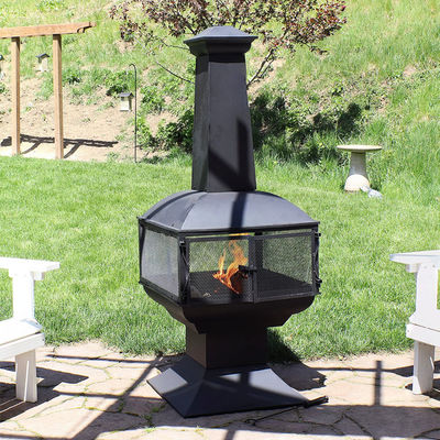 Patio al aire libre patio trasero jardín acampar Acero pesado chimenea de leña con póquer