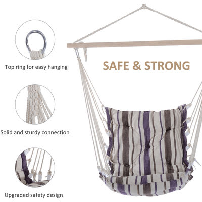 3.1kg AJUNION Silla de hamaca de swing al aire libre estilo moderno silla de swing colgante de cuerda de algodón