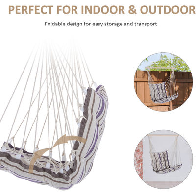3.1kg AJUNION Silla de hamaca de swing al aire libre estilo moderno silla de swing colgante de cuerda de algodón