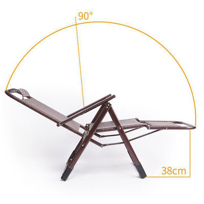 Balcón de la playa al aire libre Jardín portable de ratán Sillón de sol plegable con pedal de pie
