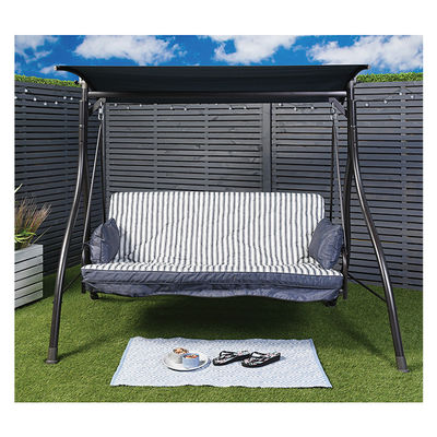 Confortable y duradera silla de oscilación de jardín de 3 asientos con capacidad de peso del dosel 340kg