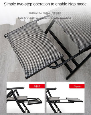 En el exterior en el interior Pedal de la malla del pie Tejido silla de PVC plegable silla de dormitorio silla para la playa