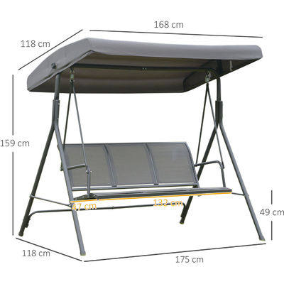 AJUNION 3 asientos hamaca silla de oscilación con dosel Transforma tu porche y el espacio del patio