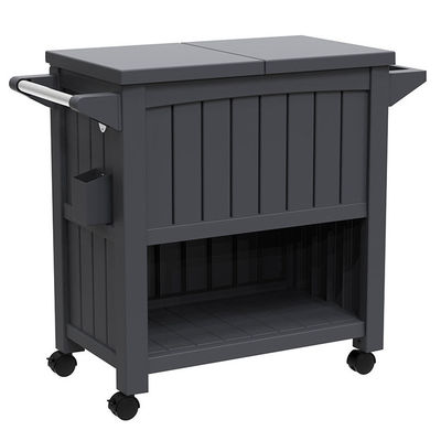 Diseño tradicional 3-en-1 Carrito portátil de refrigerador de hielo exterior con cuatro ruedas
