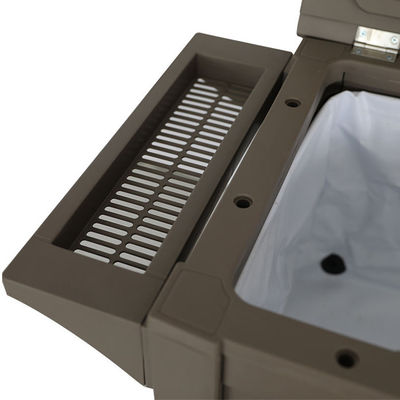 Diseño tradicional 3-en-1 Carrito portátil de refrigerador de hielo exterior con cuatro ruedas