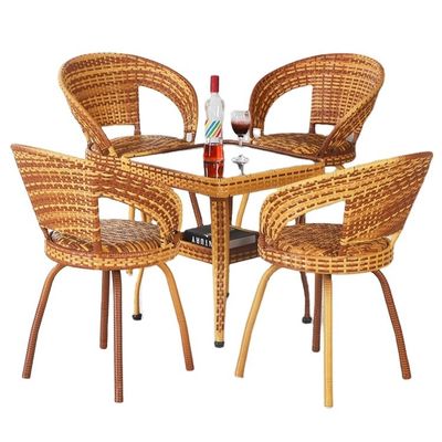 Diseño moderno de sillas y mesas de café apilables al aire libre para el balcón del patio del jardín